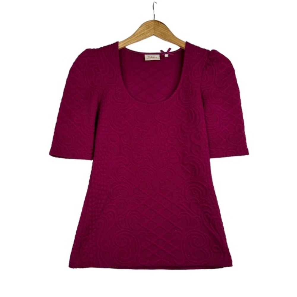 Anthropologie Deletta Half Sleeve Blouse sz Small Pink‎